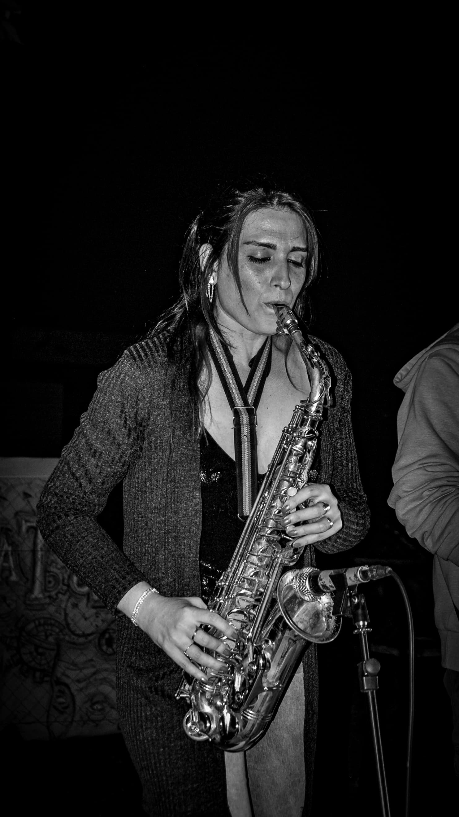 Cantante en el micrófono